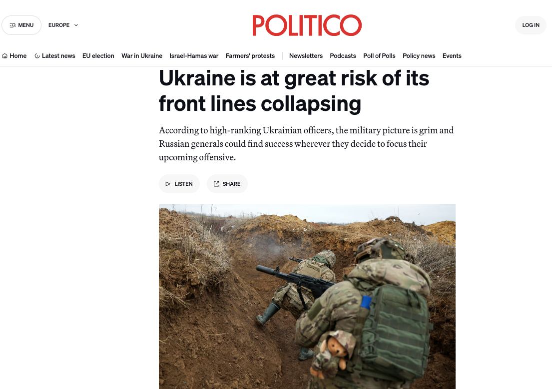 Украине нужно как минимум 4 млн снарядов и 2 млн беспилотников, — Politico